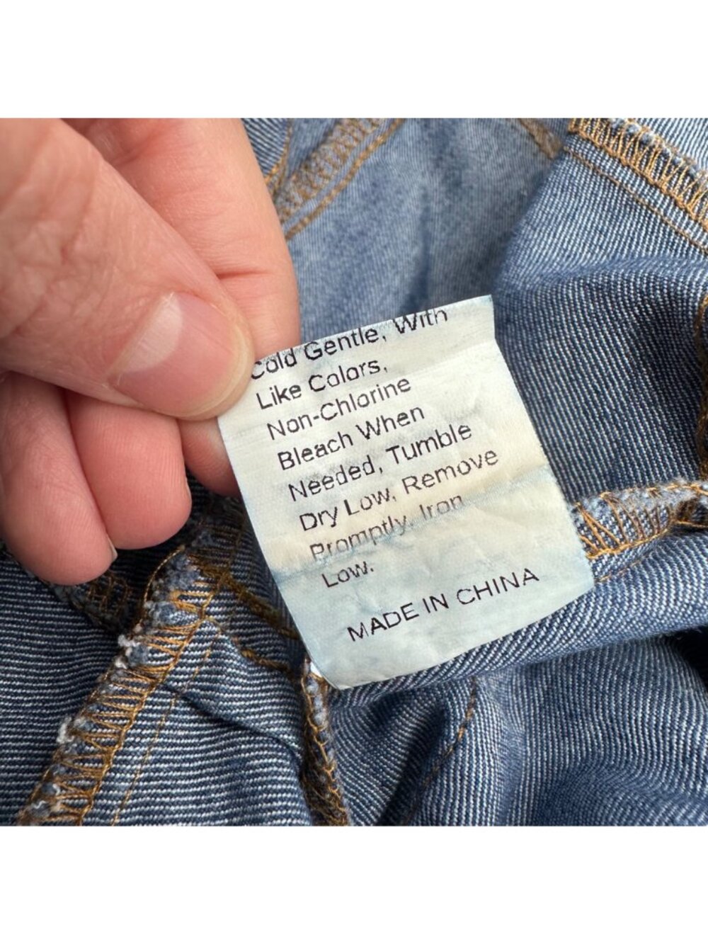Denim Jumpsuit Puff Long Sleeve Snap Front Blue Jean Romper Pantsuit READ - Picture 5 of 9